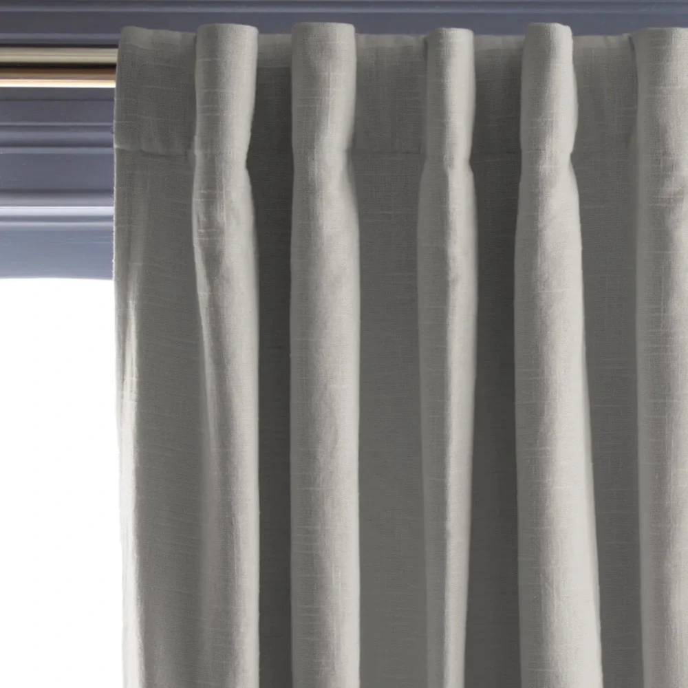 NWT QUINCE Set Of 2 48x84 Cotton Slub Room Darkening Curtains Cloud 6510 - Picture 4 of 12